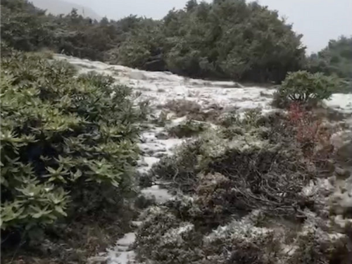 雪山で初雪観測　例年より早く