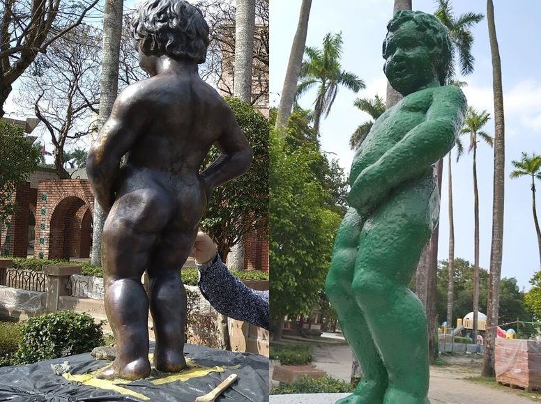 嘉義公園の小便小僧、本来の姿に 専門家が修復 - フォーカス台湾