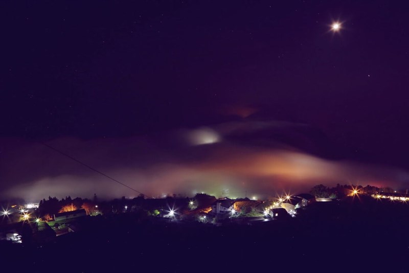 阿里山の夜景=嘉義県政府提供