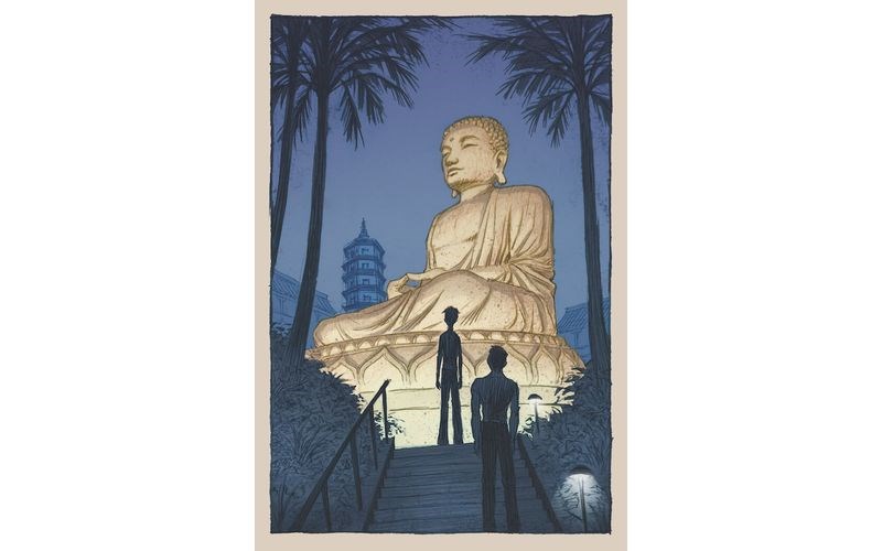 「Lost in Taiwan」の中で描かれた「八卦山大仏」（クリリーさん提供）