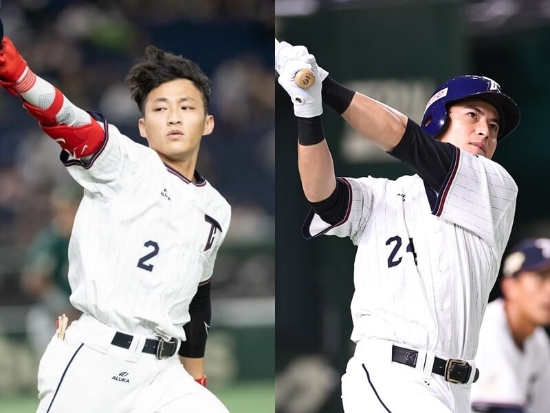 ベストナインに選ばれた郭天信（左、facebook.com/WC.DragonBaseballから）と陳傑憲（右、facebook.com/unilionsから）