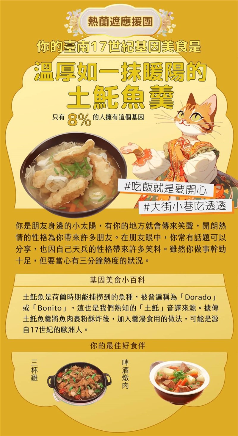 台南の名物料理「ヨコシマサワラのとろみスープ」（土魠魚羹）＝台南市政府提供