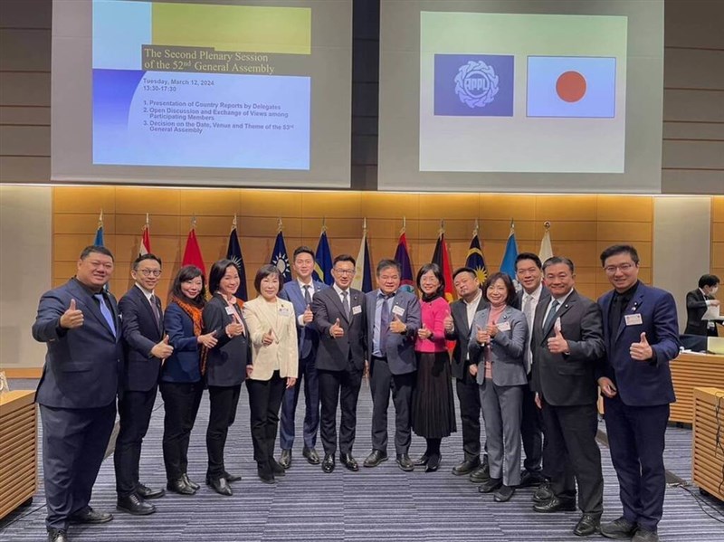 アジア太平洋国会議員連合（APPU）総会に出席した台湾の立法委員ら（立法院提供）