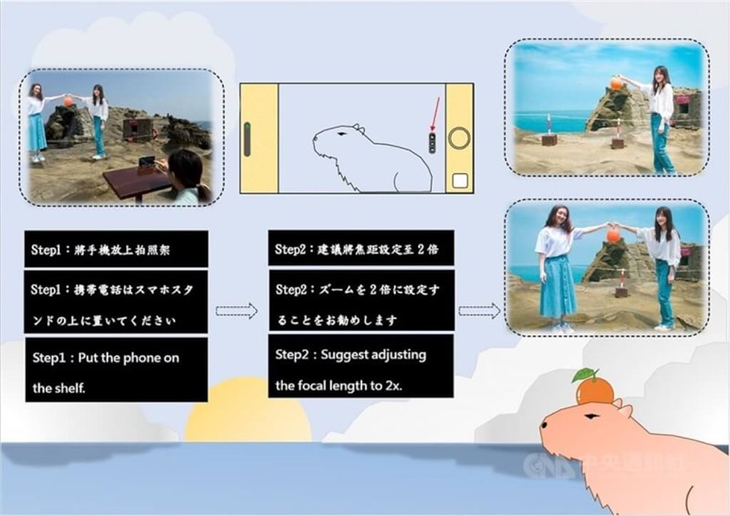 3言語で書かれた撮影のポイント＝瑞芳区公所提供