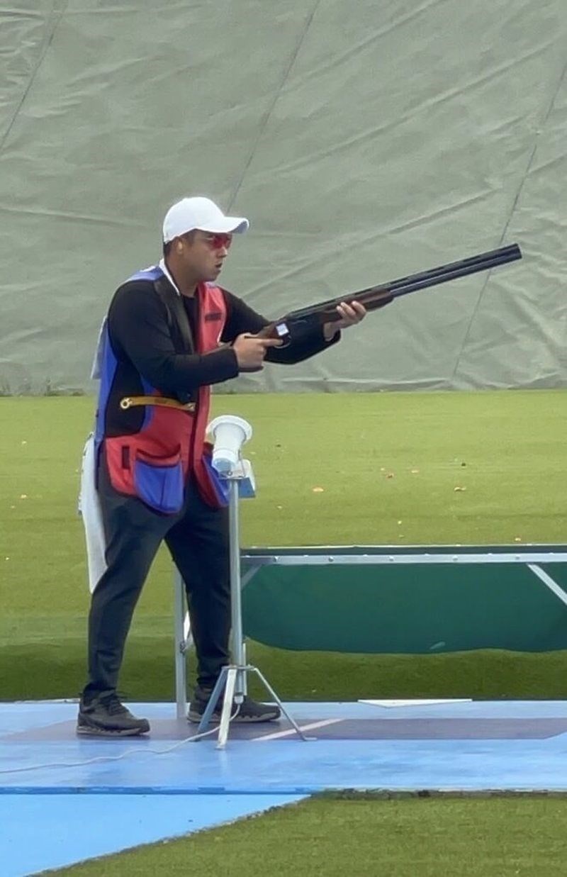 射撃男子クレー・スキートで李孟遠が銅メダルに輝き、台湾に今大会最初のメダルをもたらした。五輪の射撃でのメダルは台湾初(中華オリンピック委員会提供)