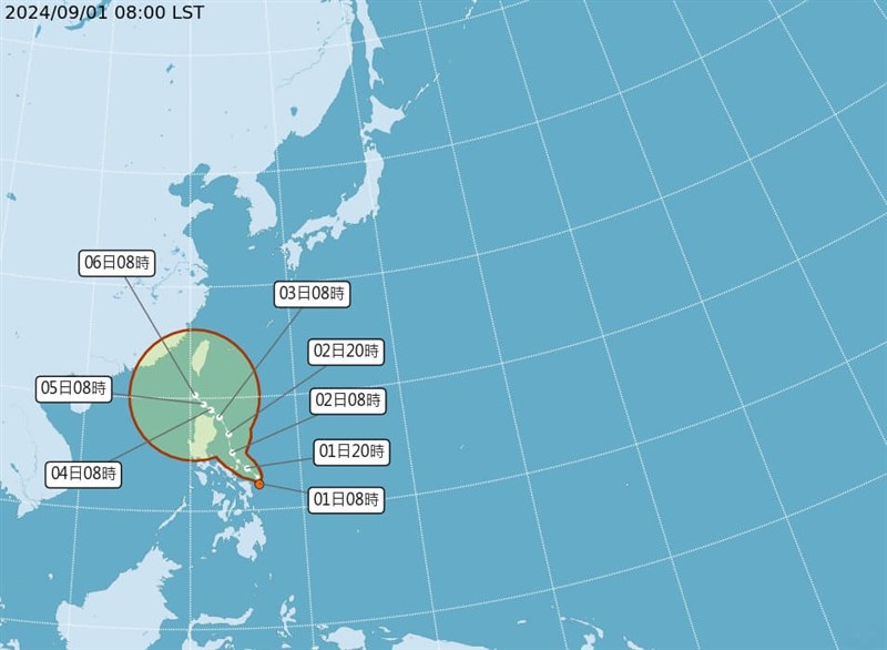 台風進路予想図＝中央気象署（気象庁）提供