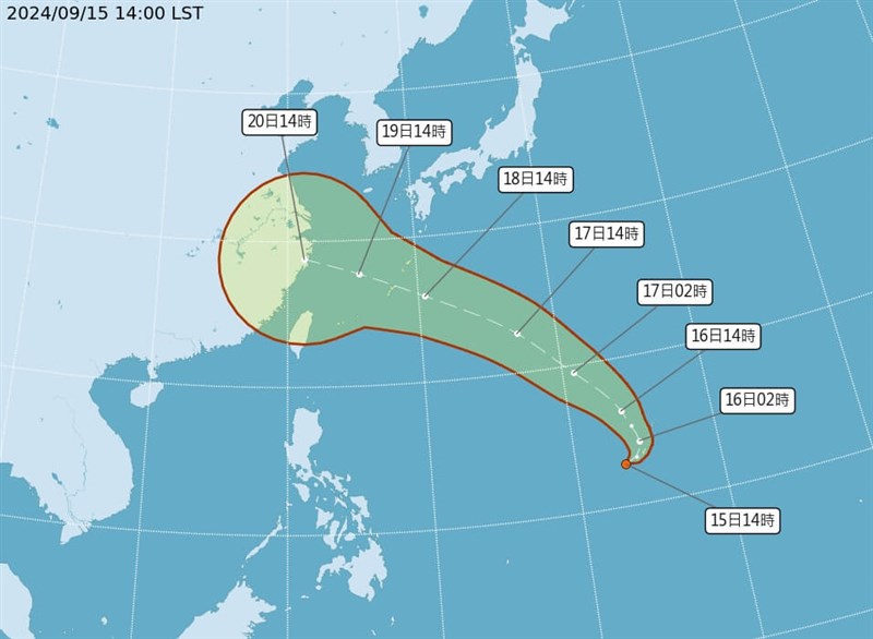 米グアム島近海で15日午後に発生した熱帯低気圧が、早ければ16日にも台風になる見通し＝中央気象署（気象庁）の公式サイトより