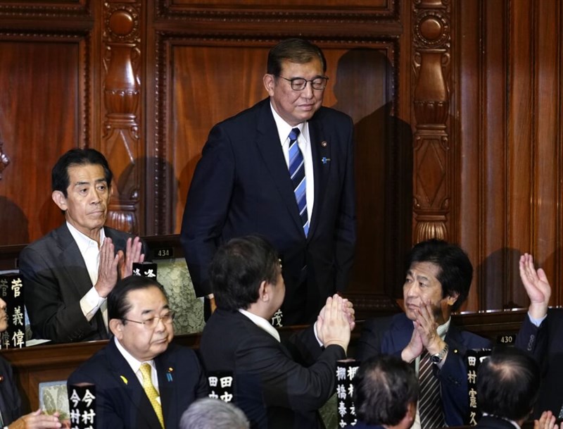 日本の第102代首相に選ばれた石破茂衆院議員（共同通信社提供）