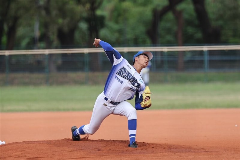 13日の崑山科技大戦で2勝目を挙げた深見一騎（中華民国大学体育総会提供）