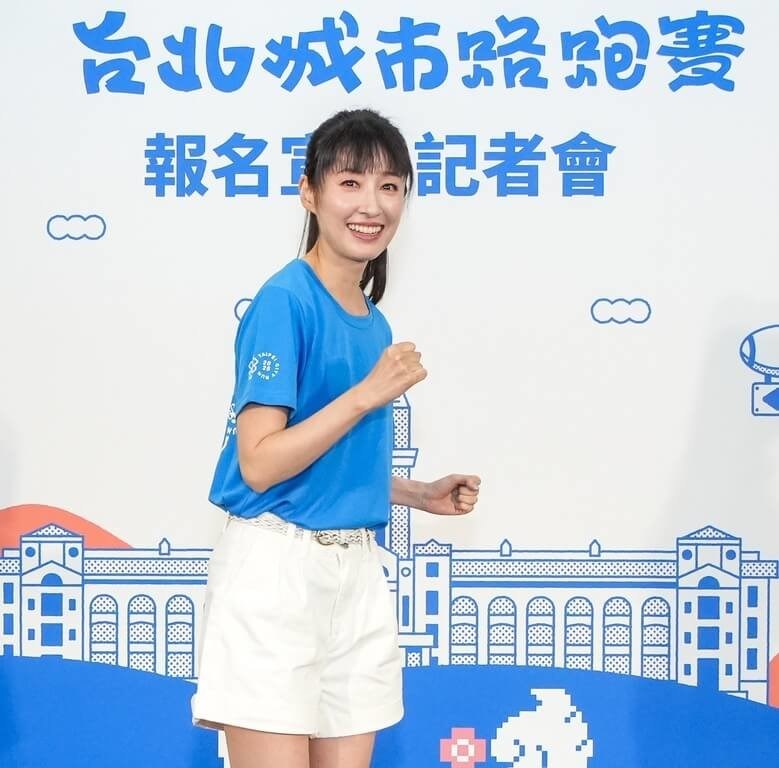 今年9月の台北シティーランのPR大使に就任した俳優の田中千絵さん＝5月6日、台北市（大漢整合行銷提供）