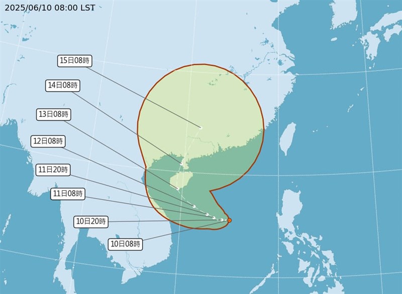 熱帯低気圧の進路予想（中央気象署HPから）
