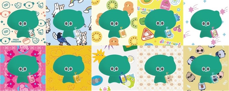 「We TAIWAN」のマスコット「a-We」（アウィー）とアウィーの装身具としてデザインされた10種の人気IP＝文化部提供
