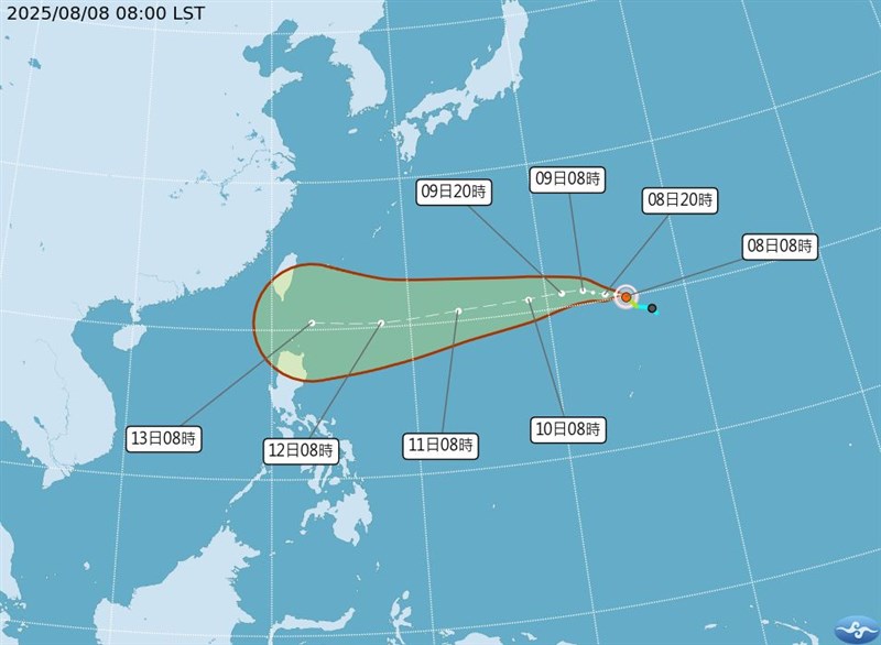台風11号の進路予想（中央気象署HPから）