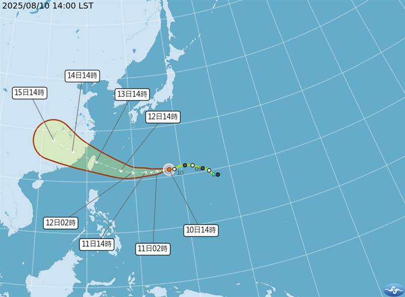 台風11号の進路予想図＝中央気象署（気象庁）の公式サイトより