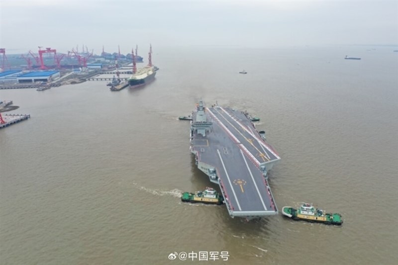 中国で3隻目の空母となる「福建」（資料、中国軍号のウェイボーから）