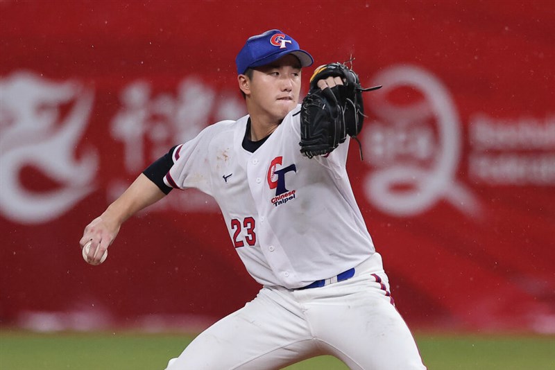 23日の韓国戦に先発したオリックスの陳睦衡（中華民国野球協会提供）
