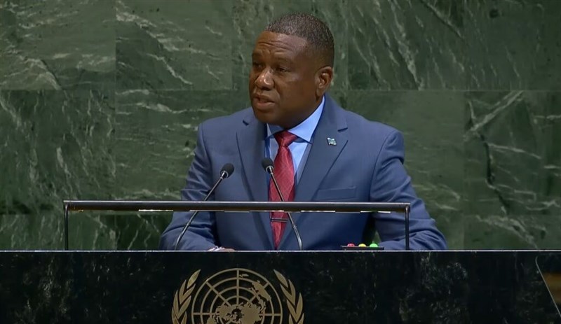 セントルシアのアルバ・ロマヌス・バプティスト外相＝9月29日、ニューヨーク（国連のユーチューブチャンネルから）