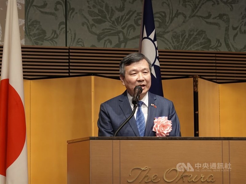 国慶日を祝うレセプションであいさつする李逸洋駐日代表＝10月8日、東京都