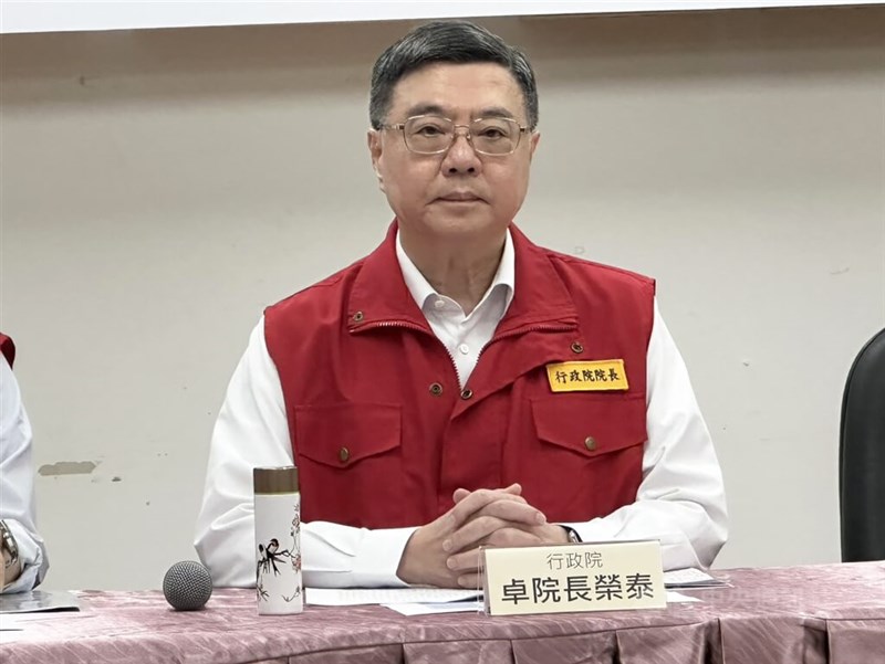 卓栄泰行政院長(首相)=2025年10月26日、中央社記者趙麗妍撮影
