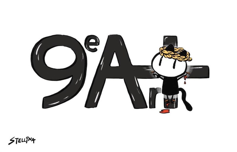 「第53回アングレーム国際漫画祭」の中止を受け、台湾の漫画家、陳筱涵さんが制作した1こま漫画＝陳さん提供