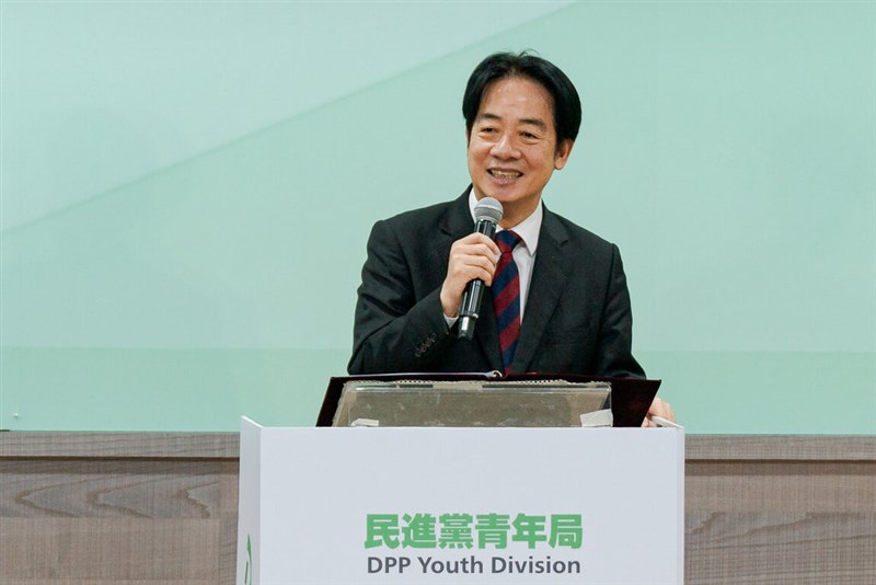 民進党青年局の集会であいさつする頼清徳総統＝12月10日、台北市（民進党提供）