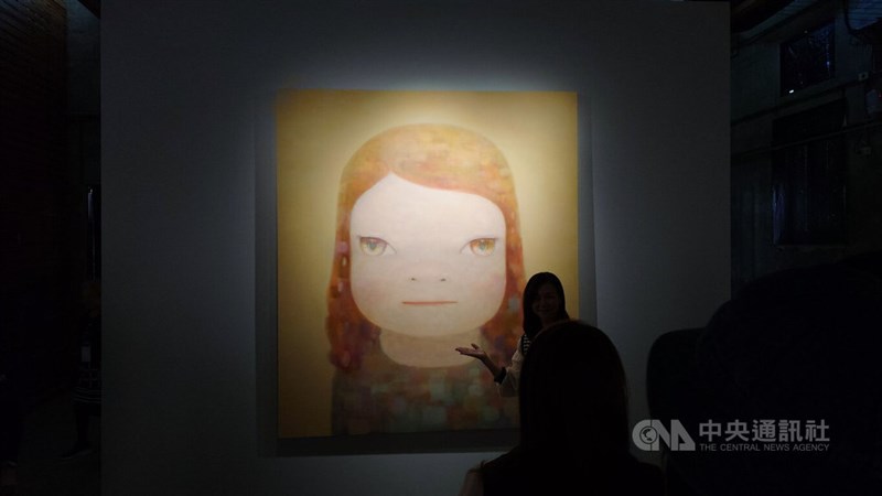 奈良さんが台湾のために描いた作品「Hazy Humid Day」＝12月12日、嘉義県