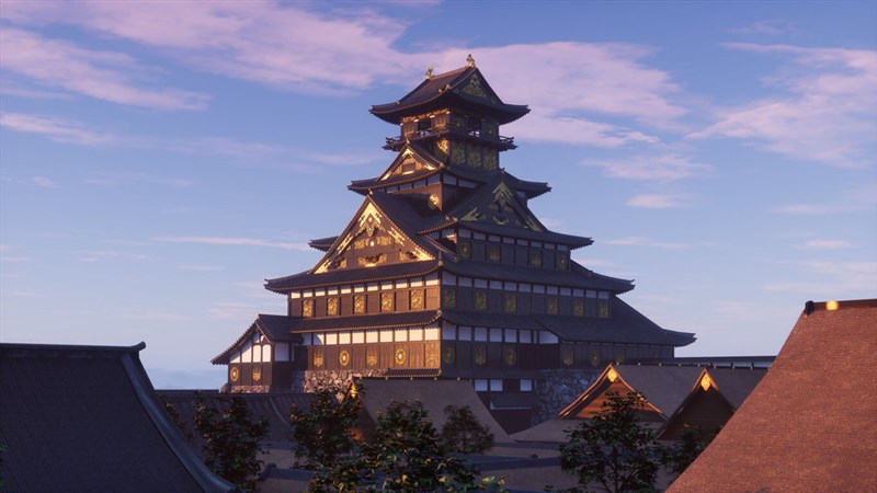 VR技術で再現された豊臣大坂城（HTC提供）