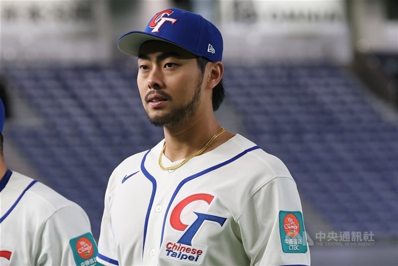 今季から日本ハムでプレーする林家正捕手（2026年3月4日、東京ドームで中央社記者王騰毅撮影）