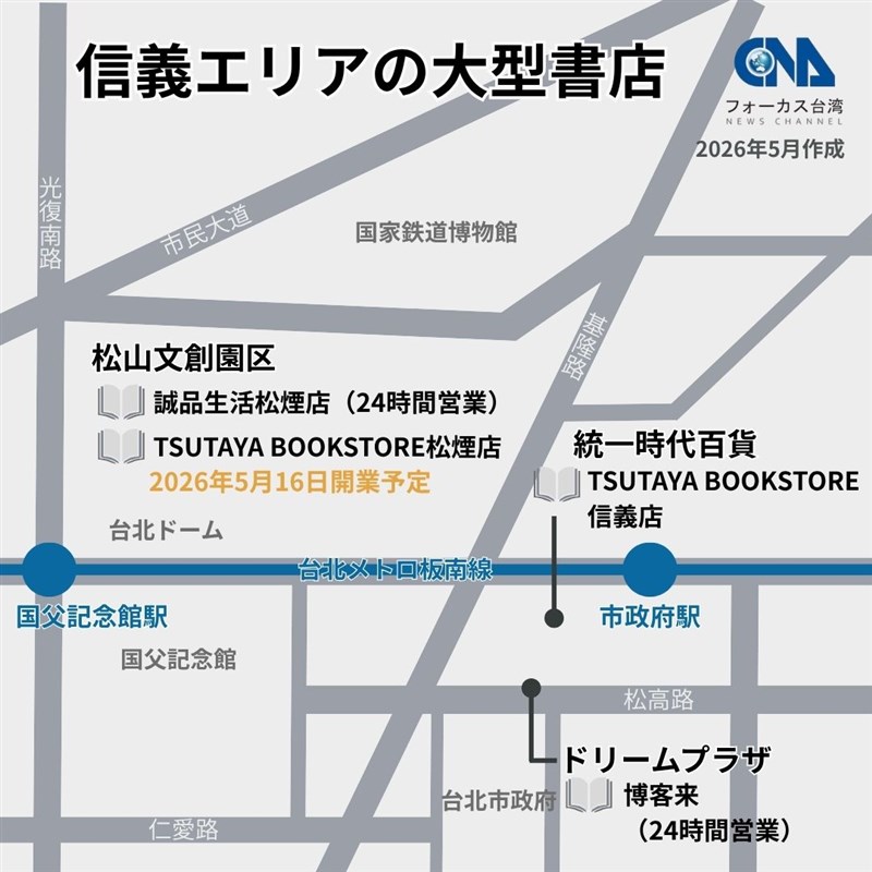 信義エリアの大型書店（2026年5月）