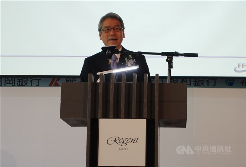 ふくおかフィナンシャルグループの五島久社長＝6月3日、台北市