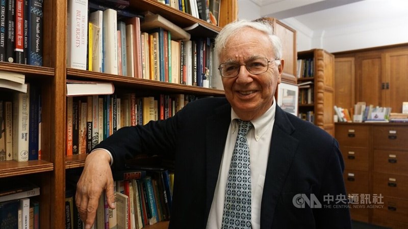 唐奨法治賞を受賞した法学者のブルース・アッカーマン米エール大教授＝中央社記者、林宏翰撮影