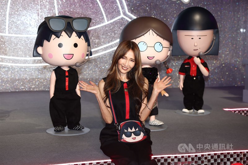 「ちびまる子ちゃん原作40周年」特別展の開幕記者会見に出席した工藤静香＝6月17日、台北市