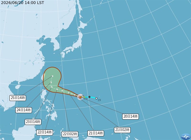 台風7号の進路予想（中央気象署提供）