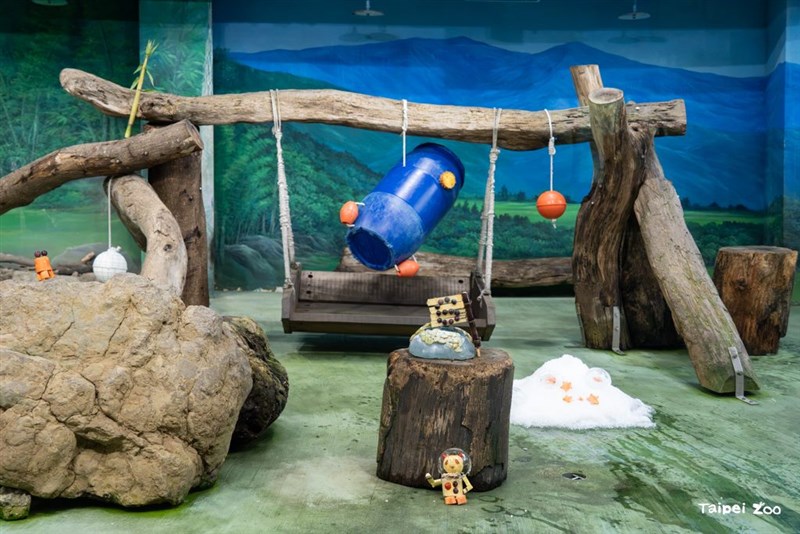 今回の餌は「宇宙の冒険」がテーマだという（台北市立動物園提供）