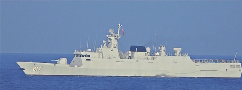 6月3日に台湾南西の海域に進入した中国海軍のコルベット「景徳鎮艦」（国防部提供）