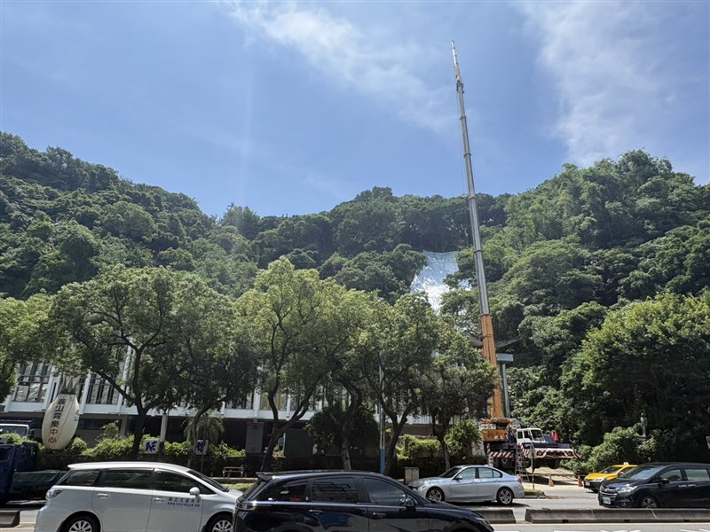 土砂災害があった現場＝30日、台北市