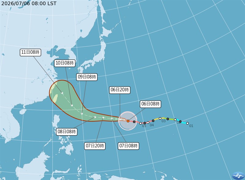 強烈台風（台湾基準）台風9号の進路予想＝中央気象署（気象庁）サイトより