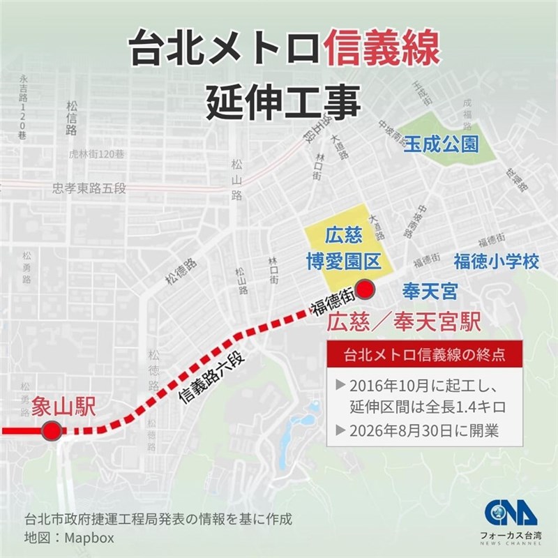 台北メトロ信義線の延伸区間