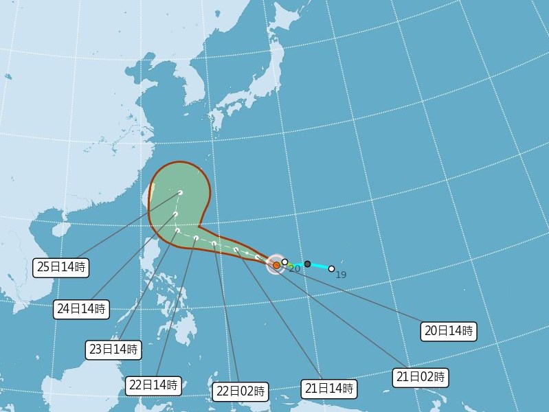 台風7号が発生　台湾には25日に最接近か