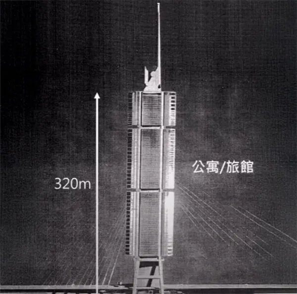 橋與飯店結合的示意圖