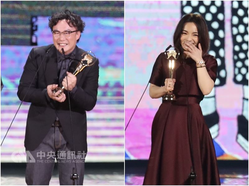 第29屆金曲獎歌王歌后分別為陳奕迅(左)和徐佳瑩。評審團主席陳子鴻說明兩人都是在首輪就勝出,總票數19票,陳奕迅以14票過半勝出,歌后徐佳瑩以11票拿下。中央社記者吳翊寧攝 107年6月23日