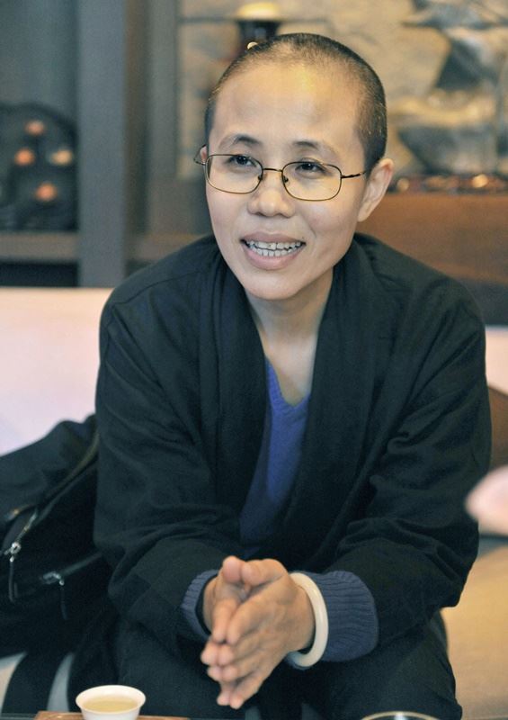 中國諾貝爾和平獎得主劉曉波的遺孀劉霞獲解除軟禁重獲自由後,搭機取道芬蘭到德國。(檔案照片/共同社提供)