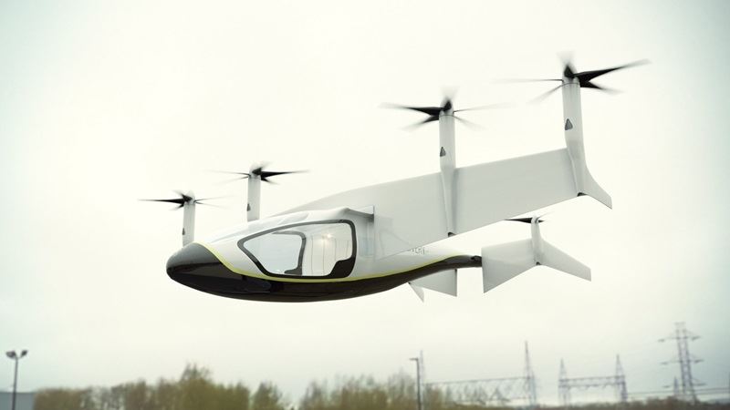 勞斯萊斯集團公布新計畫,將研發一款稱為空中計程車(圖)的油電混合交通工具,5年內或許就能升空。(圖取自勞斯萊斯官方推特twitter.com/rollsroyce)