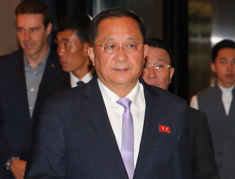 北韓外交部長李容浩4日表示,北韓已經在暫停核試、火箭試射和拆除核試驗場等方面採取善意措施。(韓聯社提供)