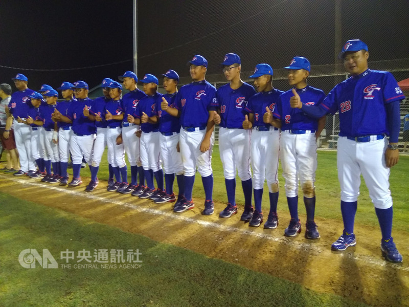 以高雄市中正國小為主體的中華少棒隊,參加2018小馬聯盟野馬級少棒賽奪冠。中央社記者曹宇帆洛斯阿拉米托斯攝 107年8月7日