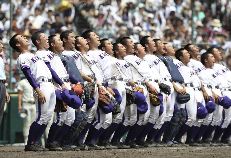 日本夏季甲子園決賽台灣時間21日下午1時登場,秋田縣金足農睽違103年挺進冠軍戰。(共同社提供)