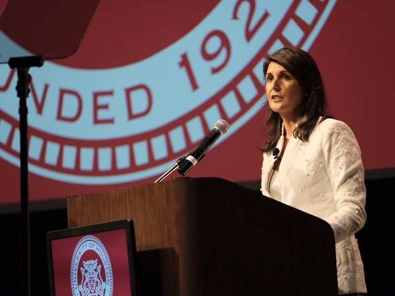 美國駐聯合國大使海利宣布年底請辭。(圖取自海利臉書 www.facebook.com/NikkiHaley)