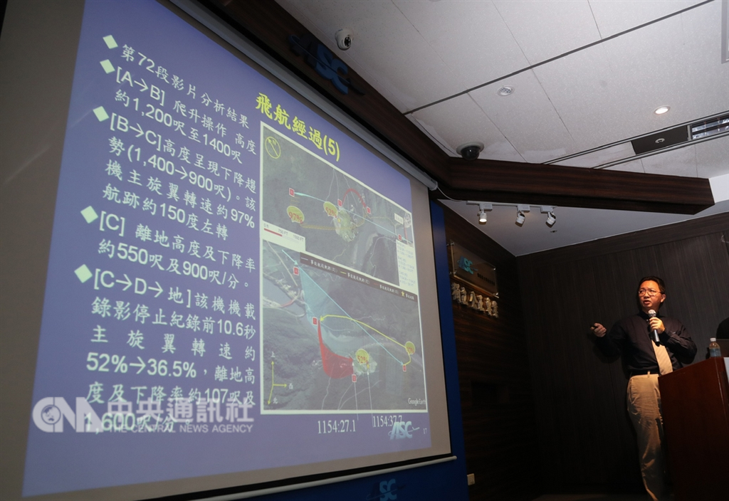 飛航安全調查委員會31日上午公布凌天航空B-31118事故調查報告,紀錄片「看見台灣」導演齊柏林是這起空難的罹難者,調查報告指出,直升機可能因高度過低、駕駛疲勞而釀悲劇。中央社記者張皓安攝 107年10月31日