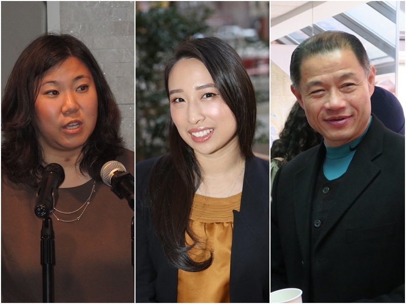 紐約3位民主黨台裔選將在期中選舉全數當選,左起為孟昭文、牛毓琳、劉醇逸。(左右圖中央社檔案照片;中圖取自牛毓琳官網nioufornewyork.com)