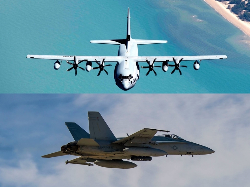駐日美軍一架KC-130空中加油機與一架F/A-18大黃蜂式戰鬥機6日在日本四國島外海相撞墜海。(圖取自www.facebook.com/IIIMEF/)